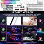 Dreamcolor Acrylic Interior Car LED Strip Light with Wireless APP, RGB 22 in 1 with 175 inches 600 LEDs Fiber Optic Car Ambient Lighting Kits, Dual Zone Sound Active Function LED Strip for Car - Image 5