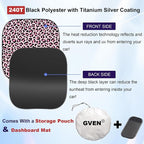 Gven Windshield Sun Shade 2pcs with Bonus Pink Car Sunshade for Front Window Shades 2025 Technology Reflect UV and Heat Sun Visor Automotive Interior Accessories Sun Protection (Pink Leopard, S) - Image 3