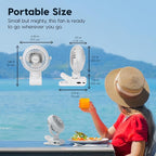 IRIS USA WOOZOO Cordless Portable Clip On Fan, USB-C Rechargeable, Blue | LED Light, Mosquito Repellent Tray, 360° Tilt, 3 Speeds, Pet Stroller Car Fan, Camping Golfing Outdoor Use - Image 2