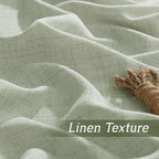 RYB HOME Linen Sheer Curtains 90 inches Long for Living Room | Breathable, Weave Textured, Rod Pocket, Semi Sheer, Sage Green, for Dining Room, W52 x L90, 2 Panels Set - Image 3