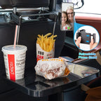 Foldable Car Seat Back Portable Tray with Phone Mount for Food Dining Drink and Laptop, Hanging Car Steering Wheel Tray(Upgrade) - Image 2