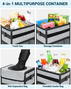 Capolo Car Trash Can with Lid, Leakproof Car Garbage Can Car Trash Bag | Trash Can for Car, 3 Mesh Pockets, Mini Hanging Vehicle Car Trash Bin, for Back/Front Seat (Silver Glitter,2.5 Gal) - Image 5