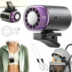 360 Rotating Semi-Cooling Clip Fan for Car, Mini Ac Unit for Car with 199 Speeds Adjustable USB Rechargeable Led Display, Portable Clip On Ac for Cars, Neck, Waist, Office, Stroller, Outdoor (Gray) by Unknown