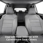 coverdream Full Set Leather Seat Covers for Toyota Corolla 2023-2026 LE Sedan(Not fit Hybrid),Airbag Compatible,Waterproof Car Seat Protector,Fit Like A Glove(Gray) - Image 3