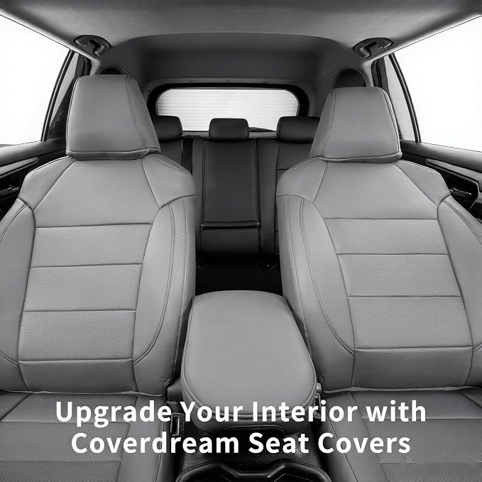 coverdream Full Set Leather Seat Covers for Toyota Corolla 2023-2026 LE Sedan(Not fit Hybrid),Airbag Compatible,Waterproof Car Seat Protector,Fit Like A Glove(Gray) - Image 3