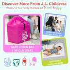 J.L. Childress Gate Check Bag for Single & Double Strollers, Neon Pink | AirTag compatible Gate Check Bag keeps strollers clean, protected & easy to identify when airport gate checking - Image 10