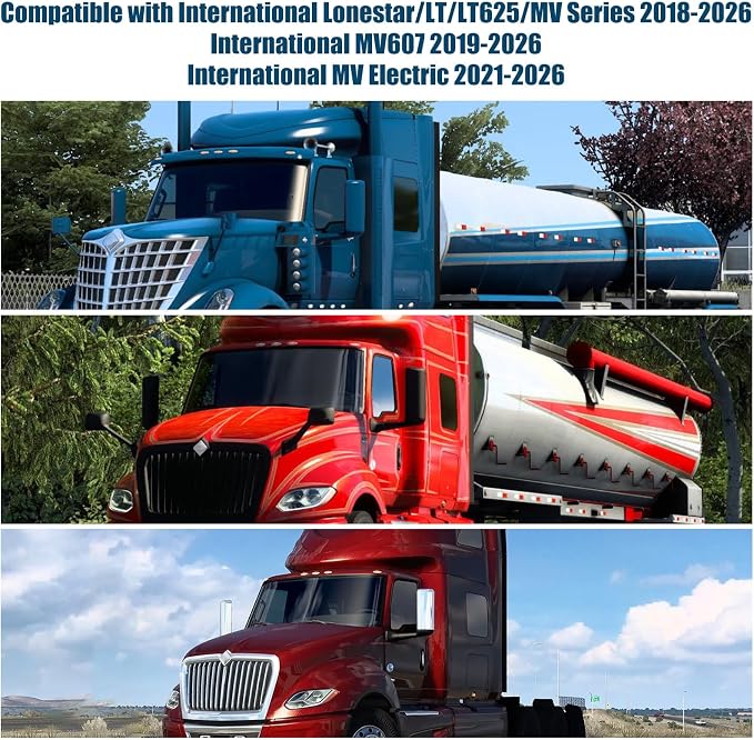 2 Pcs Side Window Sun Shade for International LT MV 18-26 | Fits Lonestar Semi Truck Day Cab & Sleeper, 6-Layer 210T Reflective Heat Blocker, Blackout Privacy Cover, Foldable - Image 2