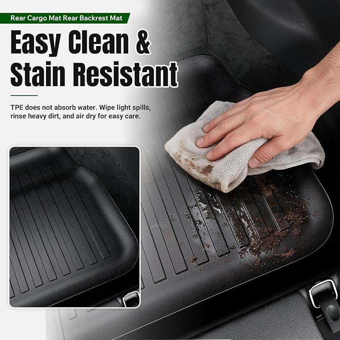 xipoqix 7&8 Seats Cargo Mat Compatible with 2017-2026 Chrysler Pacifica | 20-26 Voyager Backrest Mat Gas Hybrid Cargo Liner Back Seat Protector Replacement for 2017-2026 Chrysler Pacifica Accessories - Image 7