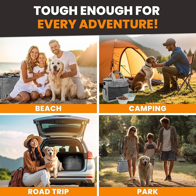 Dog Travel Bag for Supplies - Airline Approved Pet Backpack Organizer | Pet Supply Organizer with Collapsible Bowls, Food Containers, Luggage Sleeve - Camping Gear, Road Trip Essentials - Image 5