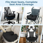 5 STARS UNITED Seat Cushion - Memory Foam Chair Cushion for Tailbone Pain Relief - Ergonomic Support for Coccyx, Sciatica & Butt - Office, Desk & Gaming Chair, Car Seat, Wheelchair, Black Mesh - Image 5