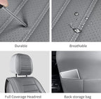 HChengkikz Front Car Seat Cover, Faux Leather, Waterproof (Gray) | Breathable, Airbag Compatible, Easy Maintenance, Universal Fit for Most Sedans SUVs Pick-ups Trucks - Image 8
