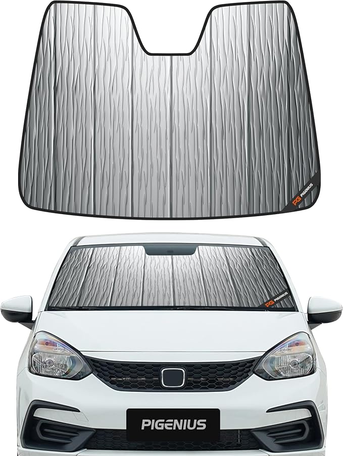 Pigenius Windshield Sunshade for Honda Fit 2015-2020 (Gen 3 / GK5) Hatchback, Reversible Silver/Black by Pigenius