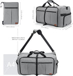 80L EXTRA LARGE Foldable Waterproof Travel Duffle Bag for Men and Women | with Shoe Compartment, Gray, 26" Duffel Bags for Weekender Gym Sport, Tear Resistant - Image 2