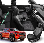 DiffCar® Seat Covers for Toyota Tacoma 2026 2025 2024 Double Cab(Gas Only), Front Seat & Console Covers Only, Faux Nappa Leather Custom Fit Car Protectors Accessories for Tacoma 4th Gen, Black Camo - Image 2