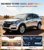 Zanch Custom Windshield Sun Shade for Honda HR-V 2023-2026, 7-Layer UV & Heat Protection, 100% Light Blocking, Vehicle-Specific Fit, Interior Protection, Keeps Cabin Cooler, Foldable SUV Accessories - Image 2