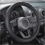 SEG Direct Car Steering Wheel Cover for Prius Civic Model 3 / Y 14"-14.25" | Small Size 35.5-36 cm for Camaro, Microfiber Leather, Anti-Slip Comfortable Grip, Auto Interior Accessories, Black - Image 8