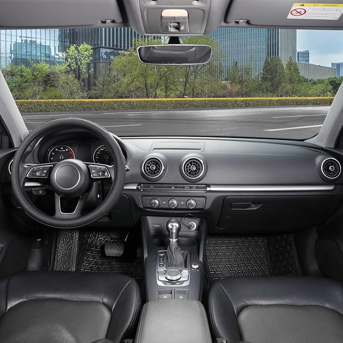 SEG Direct Car Steering Wheel Cover for Prius Civic Model 3 / Y 14"-14.25" | Small Size 35.5-36 cm for Camaro, Microfiber Leather, Anti-Slip Comfortable Grip, Auto Interior Accessories, Black - Image 2