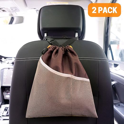 GNEGNI 2PCS Hanging Car Garbage Can - Waterproof Leakproof Trash Bag | Car Trash Can with Durable Leakproof Lining, Keeps Vehicle Clean and Neat - Image 2