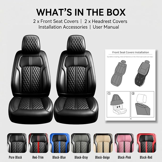 Fit Compass Seat Covers Custom Fit for Jeep Compass 2007-2026, Front Pair | Premium Leather Full Coverage Protectors, Waterproof, Breathable, Scratch Resistant, Easy Wipe, Airbag Compatible, Black - Image 9