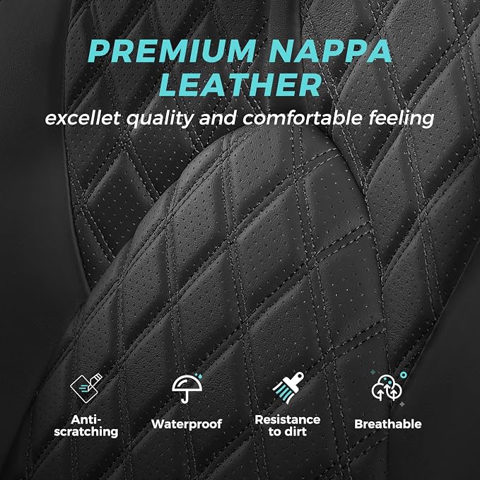 Custom Seat Covers for Toyota Highlander 2020-2024 8 Seats Black | faux leather, 2nd row 40/60 split bench, waterproof, breathable, airbag compatible, stain resistant, easy install - Image 5