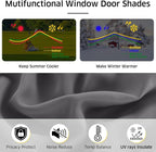 NICETOWN Grey Magnetic Blackout No Drill French Door Curtain for Window | Thermal Insulated Short Curtain Blinds, Tie Up Roman Shade, Front Sidelight Curtains for Window Glass 24" W x 48" L, 1 Panel - Image 3