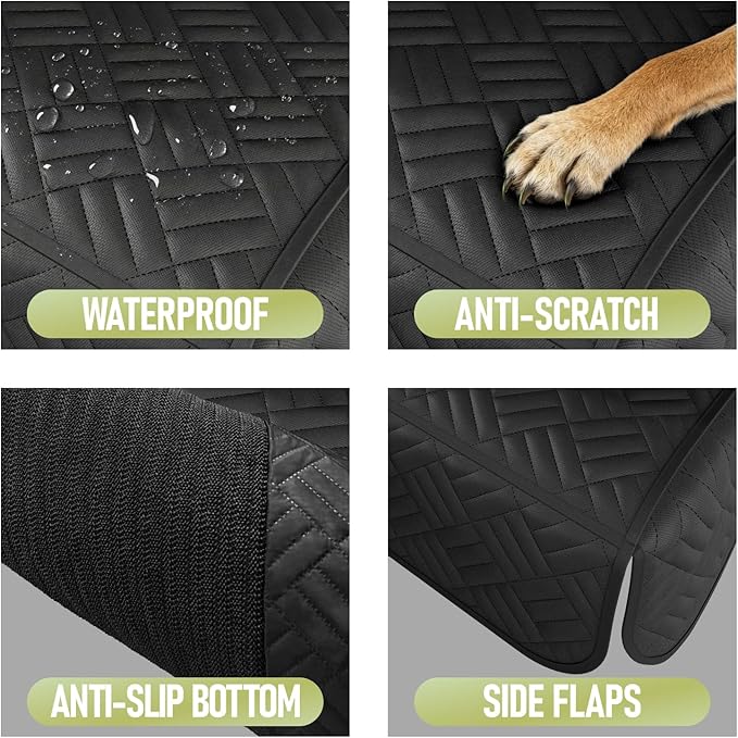 Dog Car Seat Cover for Back Seat, Waterproof 600D Oxford Protector | Non Slip Scratch Resistant Bench Cover, Easy to Clean, Fits Cars/SUVs/Trucks, 54 Inch, for Travel and Daily Use - Image 5