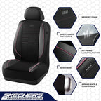 Skechers Air-Cooled Memory Foam Seat Covers,Mesh Thick Car Seat Covers,Piping Leather Car Seat Covers Front Seats,Airbag Compatible,Automotive Comfort Universal FitMost Cars,Vans,Truck,SUV,Pink - Image 3