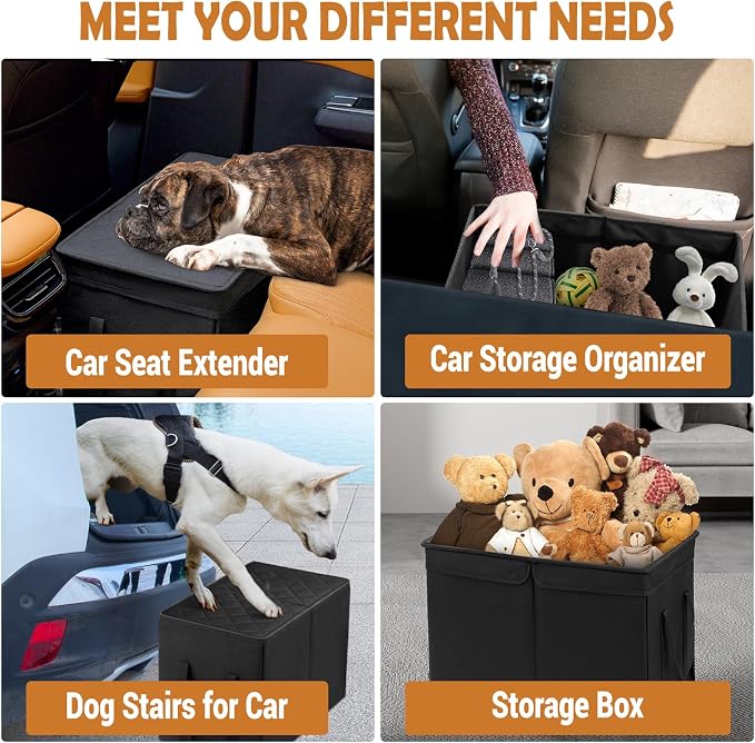 Car Seat Extender for Large Dogs, Back Seat Extender for Dogs up to 120 LBS Large Dog Extender with Storage Car Organizer Gap Filler for Front or Back Seat - Image 6