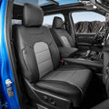 coverdream Wrangler Seat Covers Full Set for 2018-2026 Jeep Wrangler Rubicon,Sport,Sahara SUV,Rear Split Seat w/No Armrest,Fully Covered,Luxury Waterproof Leather Car Seat Protector(Black & Grey) by Coverdream