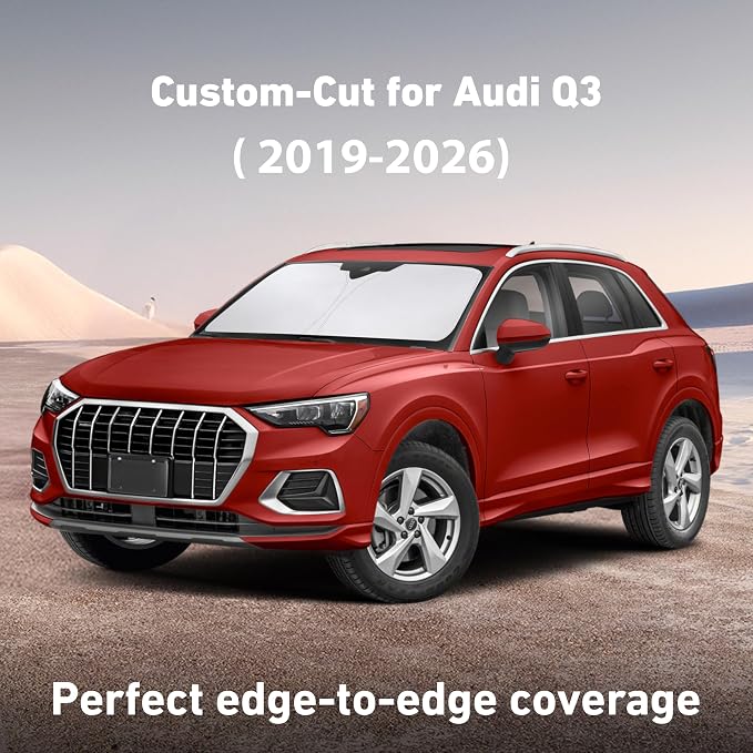 EcoNour Windshield Sunshade Compatible for Audi Q3 2019-2024 2025 2026 | Sun Visor for Front Windshield & Window Sun Shade Cover, UV Heat Blocker & Protector, Car Accessories - Image 2