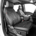 F150 Seat Covers 2021-2026 Regular Cab Custom Fit Front Row | Fits 2021-2026 Ford F150 Regular Cab XL/XLT & 2023-2026 Ford F250/F350/F450 Regular Cab XL/XLT • Waterproof Faux Leather by Custaura