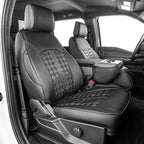 F150 Seat Covers 2021-2026 Regular Cab Custom Fit Front Row | Fits 2021-2026 Ford F150 Regular Cab XL/XLT & 2023-2026 Ford F250/F350/F450 Regular Cab XL/XLT • Waterproof Faux Leather by Custaura