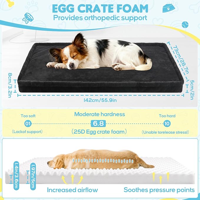 Loiion Dog Car Bed, Non-Slip Backseat Extender Pet Mat 56"x28.7"x2" | Removable, Washable Dog Bed With Waterproof Liner Protects Car Seats, Anti-Slip Travel Bed For Dogs - Image 6