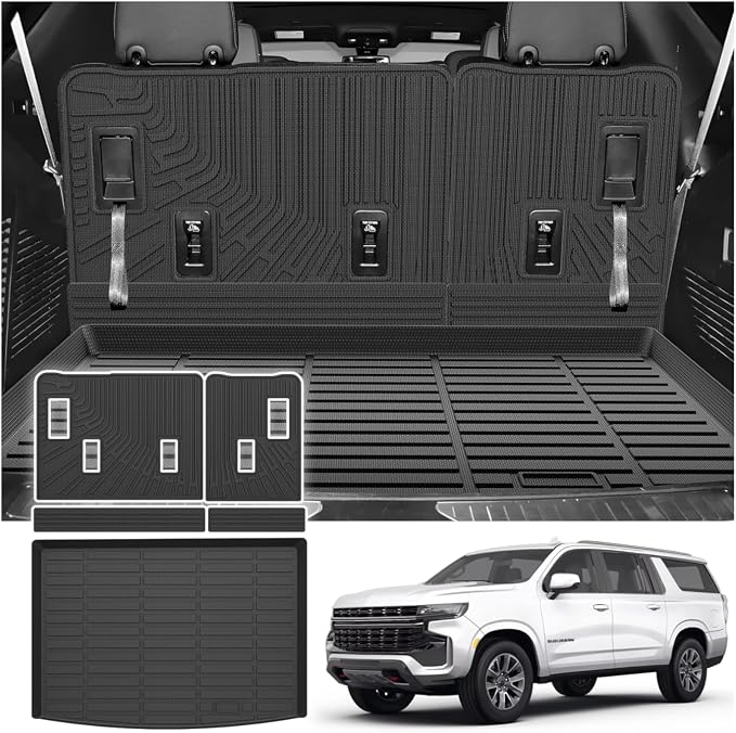 Cargo Liner for Chevy/Chevrolet Suburban & GMC Yukon XL 2021-2025 2026, All Weather Cargo Mats for Suburban Accessories, Heavy Duty TPE Trunk Mat, Car Accessories by cartist