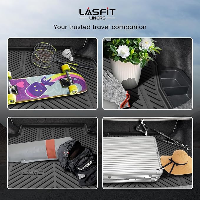 LASFIT Cargo Mat for Toyota Corolla 2009-2010, Black | 3D Custom Fit TPE All Weather Trunk Mat, Full Coverage Secure-Fit Cargo Liner, Easy to Wash - Image 8