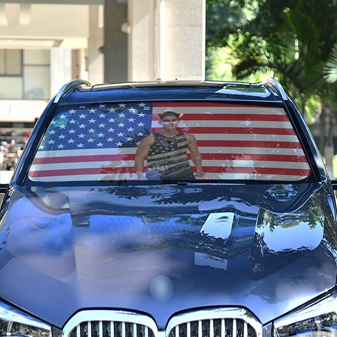 USA Flag Custom Windshield Sun Shade Cover Uv Protection Sunshades for Auto Car Interior Accessories - Image 6