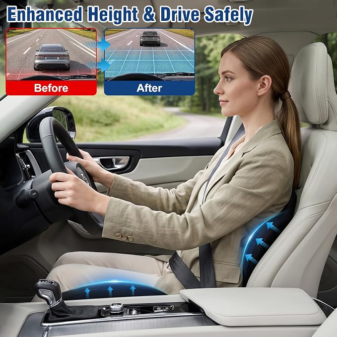 Car Seat Cushion Office Chair Cushion with Lumbar Support Pillow | Ergonomic Seat Cushion for Relieve Sciatica & Tailbone Pain, Ideal for Car Driving Truck Office Chairs Wheelchairs Home Use - Image 3