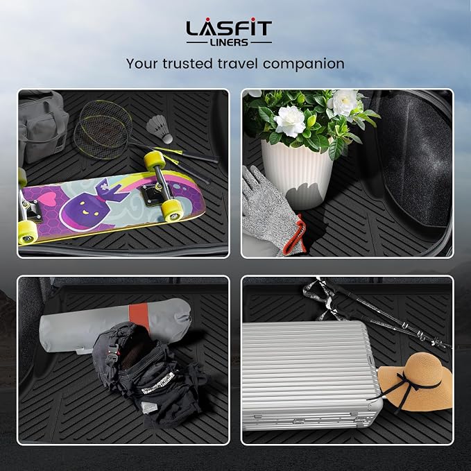 LASFIT Cargo Mat for Dodge Challenger 2011-2023 | All Weather TPE Custom Fit Cargo Trunk Mat Liner Accessories, Black - Image 8