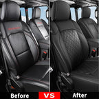 Coverado Seat Covers 4 Door for Jeep Wrangler, 2PCS Leather Car Seat Cover for Jeep Wrangler Vehicle Accessories Custom Fit for 2018-2026 Jeep Wrangler Seat Covers 2-Door/4-Door (Black) - Image 5