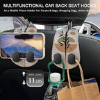 Blusabaca 2PCS Car Seat Headrest Hooks, Purses Bags Holder, Boho Leaves | PU Leather, Double Metal Back Storage Hangers for Grocery Bags Handbags Bottles Coats Phones, Car Accessories Organization - Image 3