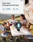 Koonie 8" Clip on Fan, 10000mAh Rechargeable Battery, Strong Airflow | 4 Speeds, Sturdy Clamp, Ideal Portable USB Desk Fan for Office, Golf Cart, Camping, Travel, Tent, Outdoor, Treadmill & Gym - Image 4