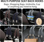 2 Pack Car Seat Headrest Hooks for Purses and Bags, Car Purse Holder With Double Metal Hooks, Headrest Back Seat Handbags Hook, Universal Car Purse Hanger, Cute Car Hanging Accessories, Grey - Image 2