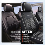 Huidasource Wrangler JL Seat Covers 4 Door 2018-2026 Without Rear Cupholder | Waterproof Wrangler Seat Cover Full Set, Custom Seat Cushion Covers Fit for Jeep Wrangler JL 4-Door (Full Set/Black&White) - Image 4
