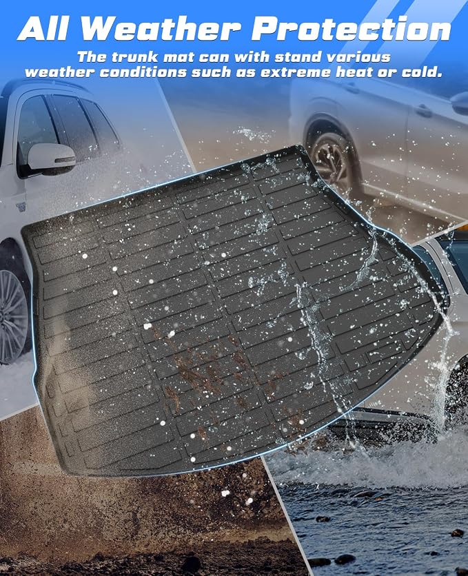 Sunsdrew Rear Trunk Mat for 2022-2026 Lexus NX Accessories NX 250/NX 350/NX 350h/NX 450h+, All Weather Cargo Mat Trunk Liner, TPE Rubber, Raised Edge - Image 2