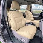 FH Group Custom Fit Car Seat Covers Specifically Made for 2011-2020 Toyota Sienna 7 Passenger, Car Seat Cover Full Set, Automotive Seat Covers in Solid Beige Faux Leather, Waterproof and Washable - Image 2