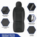Skechers Memory Foam Seat Covers,Leather Car Seat Covers, Ultimate Comfort & Support Front Seat Covers Airbag Compatible, Automotive Universal Fit Most for SUVs, Vans, Sedans, Cars, Trucks,Black - Image 3