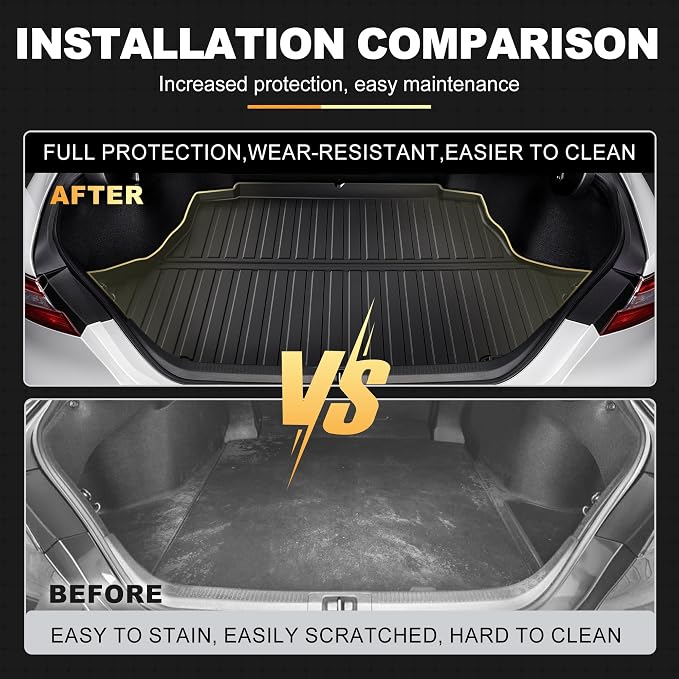 Floor Mats for Toyota Camry 2018-2024 FWD Gas, Floor Liners & Cargo Liner | Not for AWD or Hybrid. Custom Fit Car Mats All-weather Protection Waterproof Easy to Clean Heavy Duty - Image 7