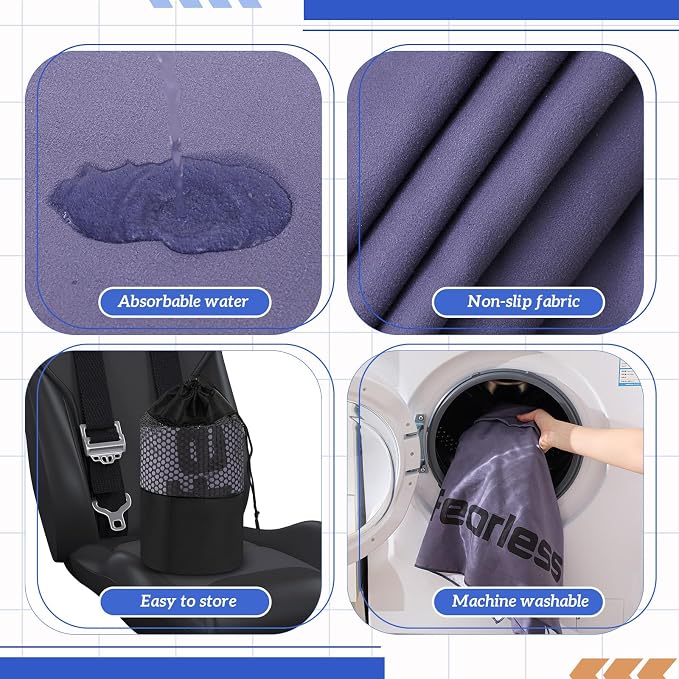 Hahafelt 2 Pack Car Seat Towel Cover and Athletic Running Towel with Storage Bags, Sweat Washable Gym Seat Protector Non Slip for Dog Pet Workout Running Outdoor Sport Activities(Pure Gray) - Image 5
