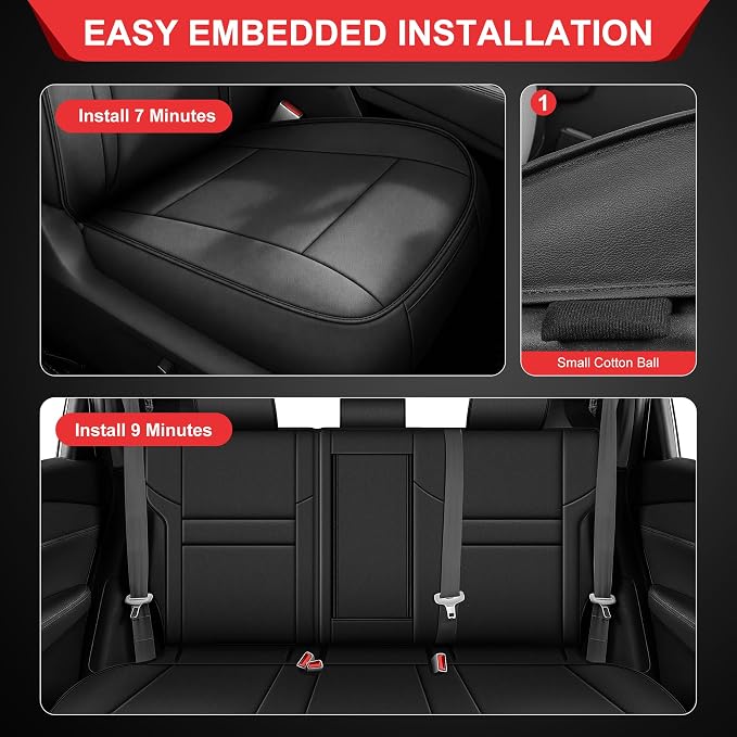 TTX LIGHTING Custom Fit for Nissan Rogue Seat Covers 2021-2026 5-Seats | Original Seat Pattern | Full Coverage | Easy Install | Waterproof | Faux Leather | Shield Your Car Seats | All Season - Image 8