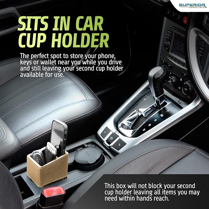 Superior Essentials Car Phone Mount & Key Storage Expander - Universal Size Phone Holder for Car - Elegant Design with Easy Installation - Effortless Charging - Image 3